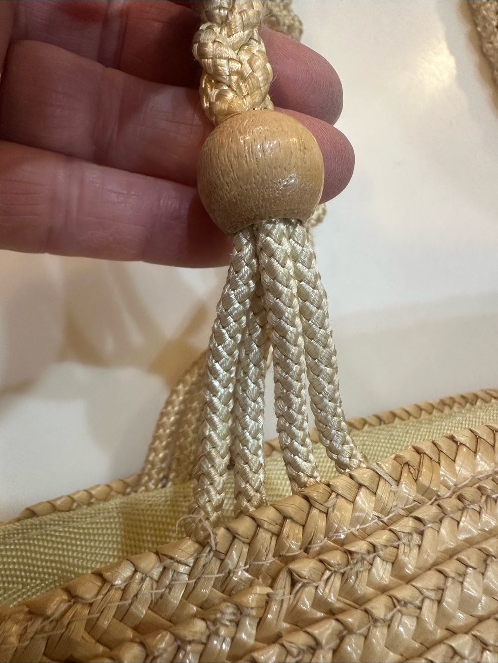 Vintage Tianjin Woven Spring Summer Beach Full Top Zipper Straw Bag 11x2x13 - Picture 4 of 10